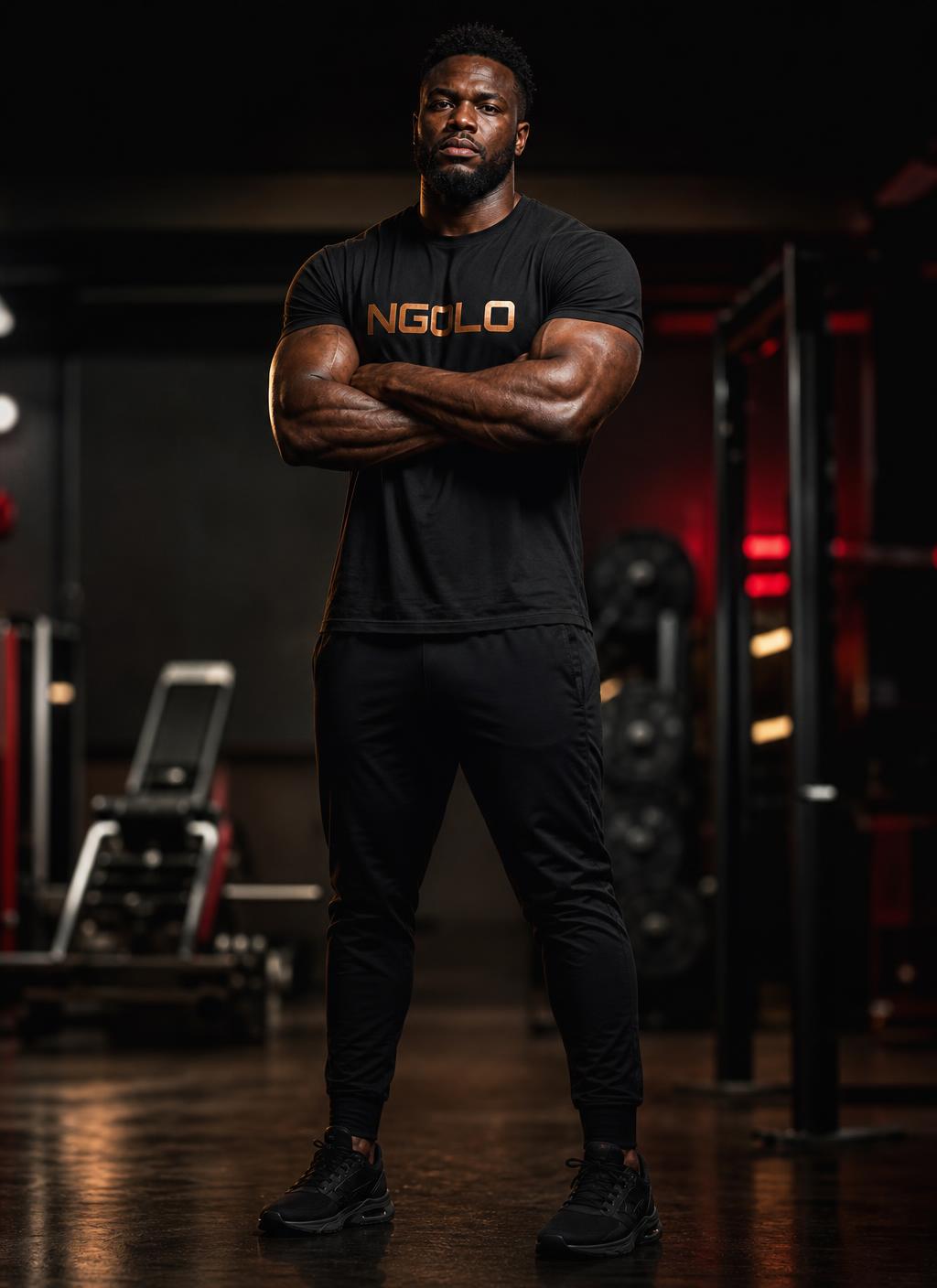 Atleta angolano representando a linha NGOLO Performance Nutrition